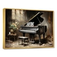 thumbnail image 2 of Designart "Minimalist Grand Piano Serenade III" Music Framed Wall Art - Vintage Black Music Piano Hallway Framed Wall Art Decor, 2 of 6