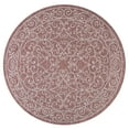 thumbnail image 3 of JONATHAN Y SANTA MONICA 9' Round Area Rug, Charleston Vintage Filigree Textured Weave - Red/Beige, SMB106B-9R, 3 of 4