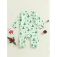 thumbnail image 4 of Suealasg Newborn Baby Boys Girls Jumpsuit Christmas Long Sleeve Christmas Tree Print Romper Bodysuits 3 6 12 18 Months Infant Coming Home Clothing, 4 of 8