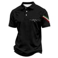 thumbnail image 5 of Mens Golf Polo Shirts Arrival Italian National Day Theme Print Mens Athletic Tops,Black,6XL, 5 of 5