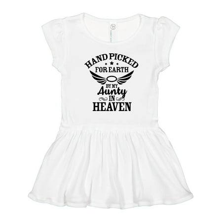 

Inktastic Handpicked for Earth By My Aunty in Heaven with Angel Wings Girls Toddler Dress