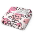 thumbnail image 4 of Pastel Flower Geometry Throw Blanket, Anti-Pilling Ultra-Soft Micro Fleece Cover Blanket for Bed Sofa, for All Seasons, 40"x30", 4 of 9