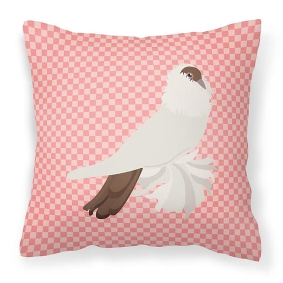 German Helmet Pigeon Pink Check Fabric Decorative Pillow
