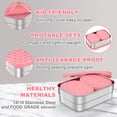 thumbnail image 5 of Vesteel Stainless Steel Lunch Container Set, Leak Proof Bento Box with Silicone Lids, Portable Metal Lunch Box for School and Daycare(25OZ + 8OZ*2), Pink, 5 of 9