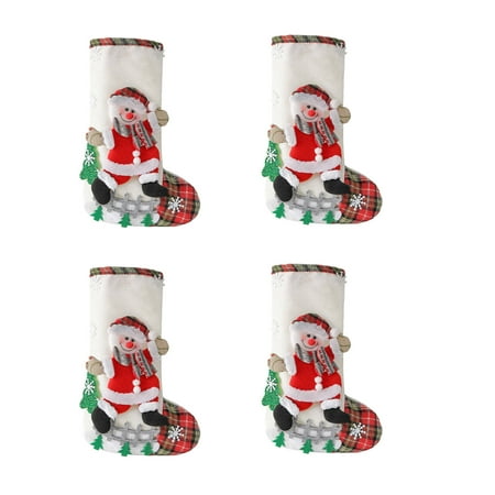 TELOLY Stockings,Christmas Decoration Surprise Christmas Stocking,Unique Christmas Gift Christmas Decoration,Linen Snowman 31*19cm