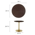 thumbnail image 6 of Modway Lippa 28" Round Wood Grain Dining Table in Gold Cherry Walnut, 6 of 7