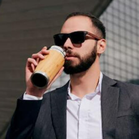 

Natural Bamboo Travel Mug Stainless Steel Tea Infuser Hot Or Cold Drinks