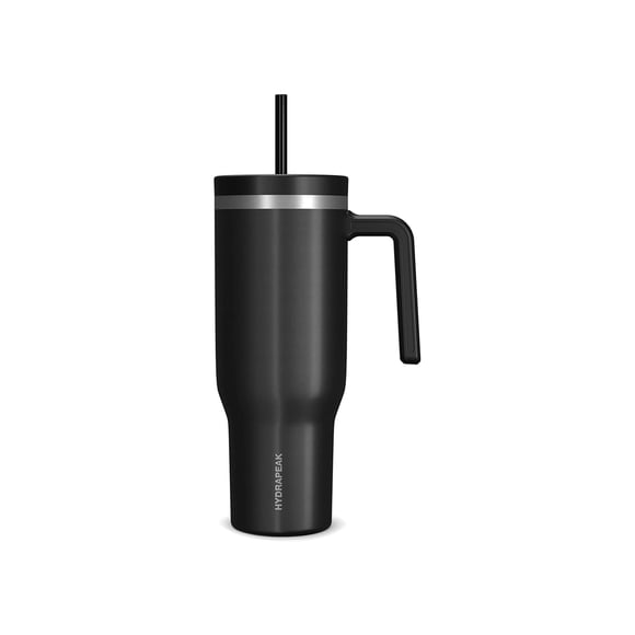 Termo Hydrapeak Voyager de 40 oz con asa y Popote Negro
