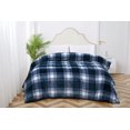 thumbnail image 3 of Chaps Plaid Silky Soft Plush Blanket Navy Double/Queen, 3 of 3