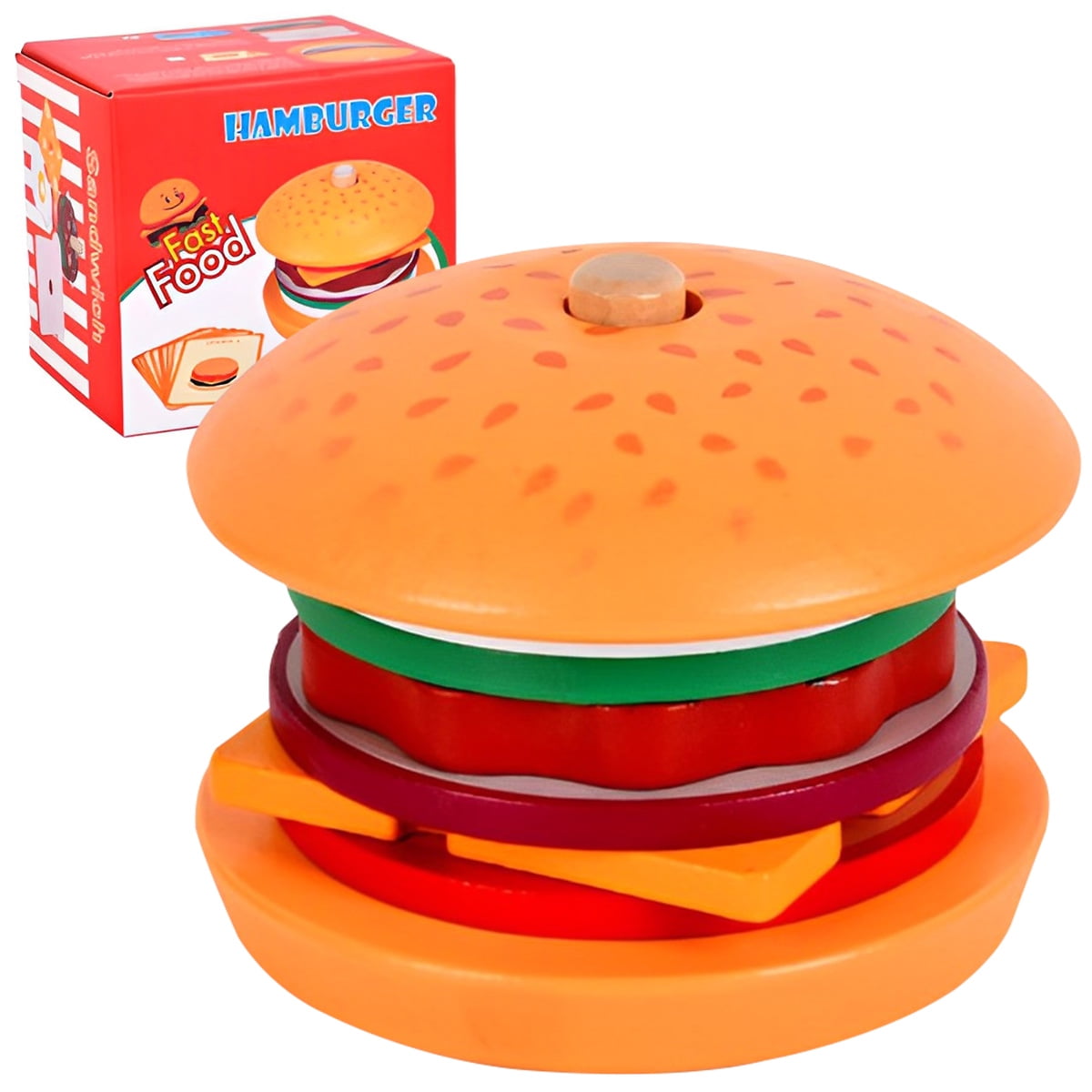 Rebrilliant Burger Arched Kid Combo Wood Hanger (Set of 25)