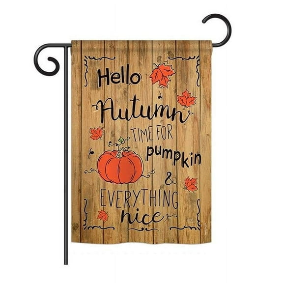 Breeze Decor BD-HA-G-113064-IP-BO-DS02-US Hello Autumn Time for Pumpkin Fall - Seasonal Impressions Decorative Vertical Garden Flag - 13 x 18.5 in.