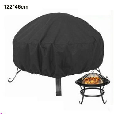 All Weather Round Fire Pit Cover Heavy Duty Protection for Outdoor BBQ Grill Patio Furniture