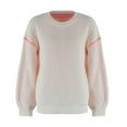 thumbnail image 6 of Idoravan Sweaters for Women Fall Women's Casual Fashion Color Contrast Knitted Pullover Long Sleeve Round-Neck Sweater, 6 of 8