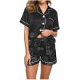 thumbnail image 2 of Ensembles de Pyjama pour Femmes, Shorts pour Femmes, Blouse Décontractée à Col Rabattu Manches Courtes Mode Short Ensemble de Pyjama, 2 of 4