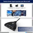 thumbnail image 4 of Commutateur HDMI 2.1 3 en 1 Sortie Support Haute Résolution, Pas Besoin d'Alimentation pour Projecteurs et Plusieurs Appareils, 4 of 9