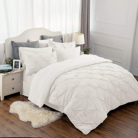Bedsure Luxury 8 Pieces Pinch Pleat Down Alternative Comforter Set