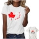 thumbnail image 1 of TaTaai Ladies Summer Casual T Shirt Canada Day Maple Leaf Print Front Back Pattern Crew Neck Short Sleeve Top Gift, 1 of 5