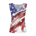 thumbnail image 5 of Fiudx Camisas para Mujer Blusa Casual con Cuello En V y Botones Impresos para El Día de La Independencia de Verano para Mujer, 5 of 5