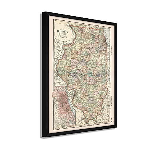 ILLINOIS State Map Wall Decor Wall Decor State Map Office Decor Perfect Gift for Any Occasion Illinois Large Size