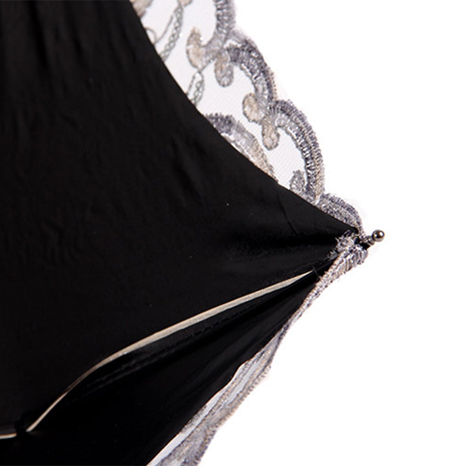 SDFGTstore Double Layer Embroidered Lace Umbrella Three Folding Anti-uv Windproof