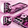 thumbnail image 2 of CASEFIV for Samsung Galaxy S26 Case,Glow in The Dark,Shockproof Protection Hard PC Soft Flexible TPU Bumper Drop Protective Protective Phone Cover Case,Purple Pink Flower, 2 of 7