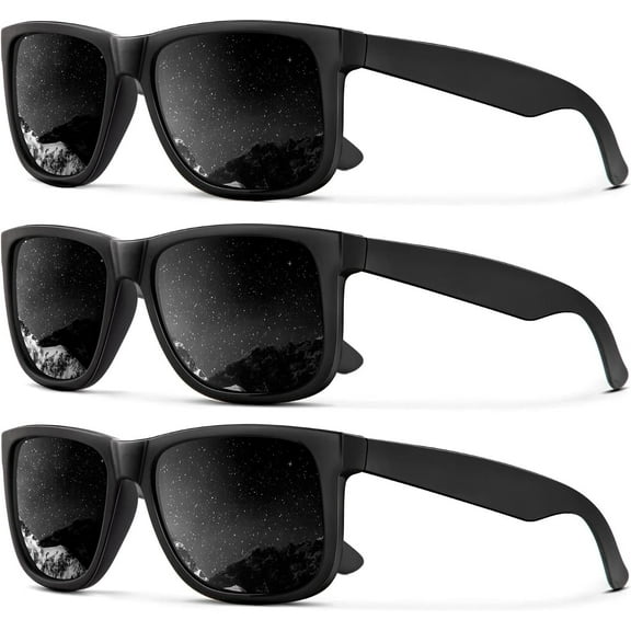 Sunglasses Men Polarized Sun glasses for Mens Womens Classic Matte Black Frame UV Protection 3pack