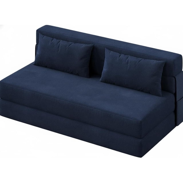 QinaQin Sofá cama seccional plegable sin ensamblaje, diseño moderno en forma L con 4 paneles abatibles, ideal para sala pequeña, departamento u oficina