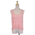 thumbnail image 2 of Lush Pink Fringe Detailed Trimming Mesh Lace Strapless Embroidered Crop Top, 2 of 5