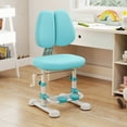 thumbnail image 2 of Costway Kids Study Chair with Adjustable Double Backrest, Footrest, Seat Height & Depth Blue, 2 of 11