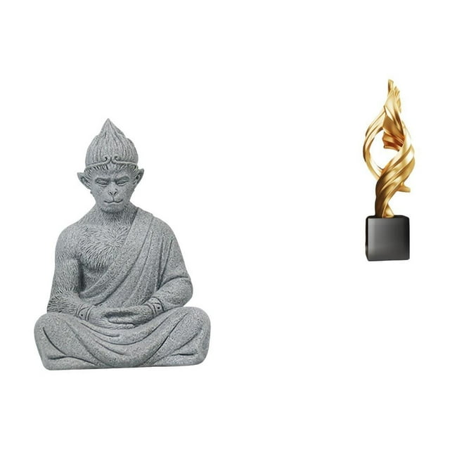 Escultura Abstracta De Resina De Buda Sun Wukong, Figura En Miniatura Para Hotel, Patio, Casa, Oficina, Mesa De Centro, Estatua Decorativa Coleccionable
