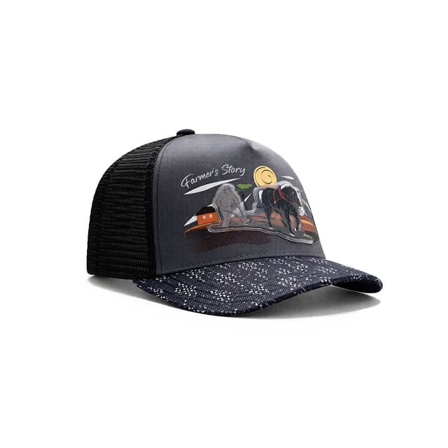 KNITE Gorra Trucker Harvest black Diseño Agro Farmer Harvest Ajustable