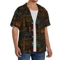 thumbnail image 4 of JUNZAN Mens Casual Button Down Shirts Short Sleeve Polynesian Turtles Print Shirt-Large, 4 of 7