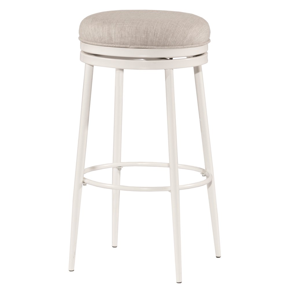 Hillsdale Furniture Aubrie Metal Backless Bar Height Swivel Stool, Off