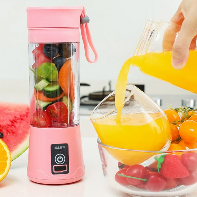 Machine à Jus Électrique Portable 380ml Multifonction USB Mixeur à Jus de Fruits, Rose