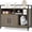 Gray Oak, variant on BarefHaven Litter Box Enclosure, Enclosed Cat Box Cabinet with 2 Storage Compartment, Metal Frame, Scratching Board, Hidden Cat Washroom, Modern Litter Box Furniture for Indoor Kittens