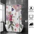 thumbnail image 4 of FREEAMG Bath Curtains Shower Curtain Watercolor Floral Bathroom Waterproof Machine Washable Fabric Decor Shower Curtains for Bathroom, 60x72 inch, 4 of 6