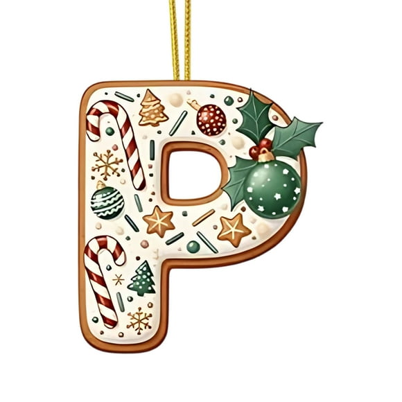 Christmas Tree Decoration 2D Acrylic Decoration Letter Pendant With 26 Letters Christmas Hanging Decoration DIY Crafts Christmas Home Decoration