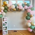 thumbnail image 6 of 60 Packs 12 Inch Olive Green Pink Balloon with Sand White Metallic Gold Balloons for Birthday Party Decorations, 6 of 6