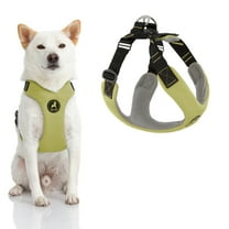 Gooby Convertible Z Harness - Green, Medium - Flexible and Shock Absorbing Convertible Harness with Quick Release Buckle and Fastener Neck Closure
