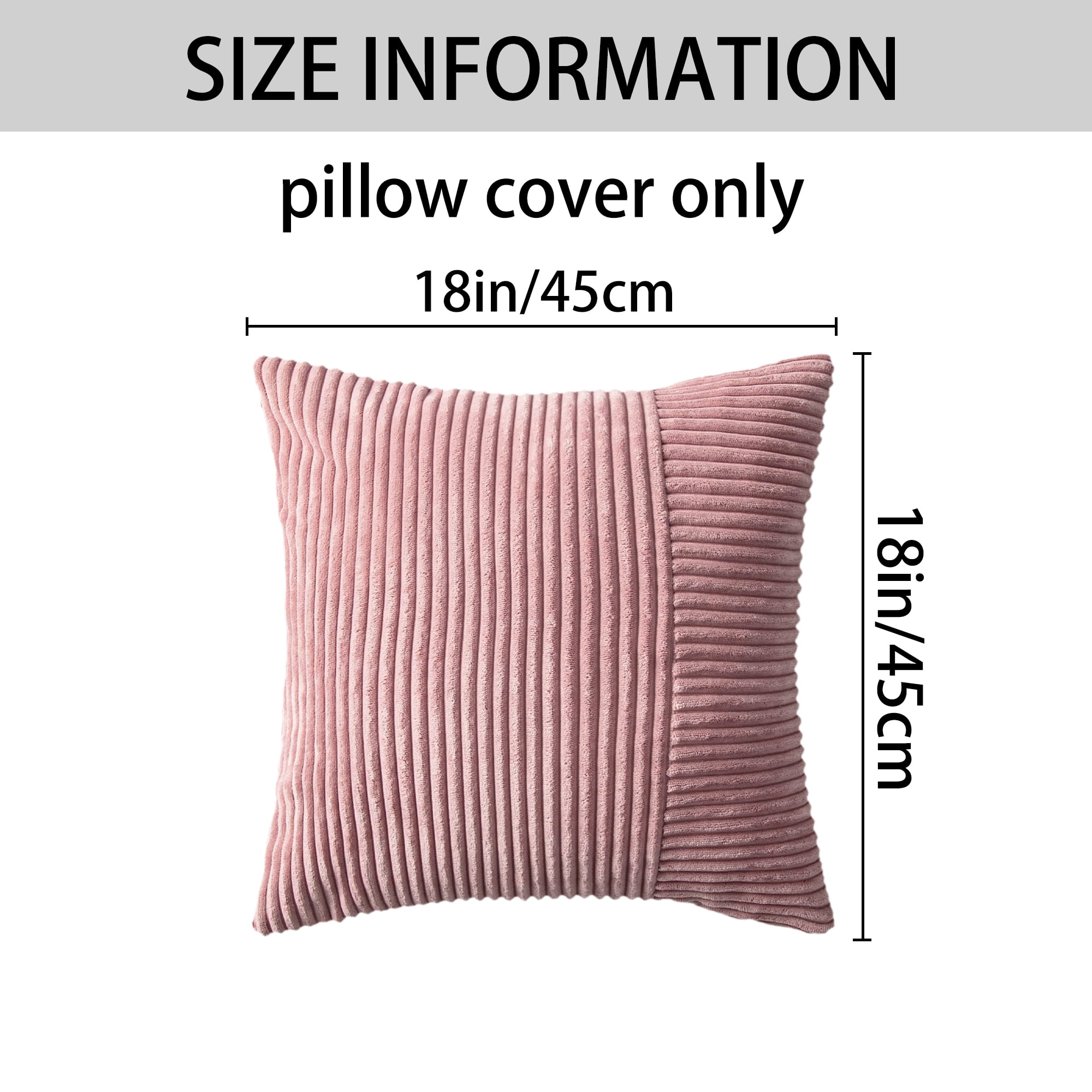 Unique Bargains 4 Pcs Strip Throw Pillow Covers Pink/Green 18" x 18"