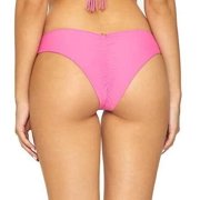 PilyQ PINK Basic Ruched Bikini Swim Bottom, US Large