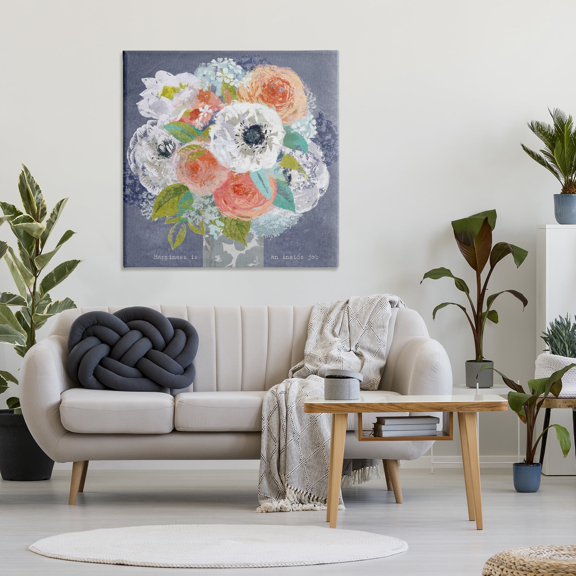 Stupell Industries Happiness Is An Inside Job Canvas Wall Art, design by Suzanne Nicoll