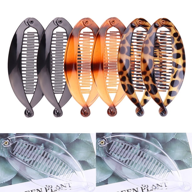 Pinza para el pelo con forma de plátano, juego de pinzas para el pelo con forma de plátano, pinza de pez, peine de moda, peine perezoso