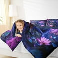 thumbnail image 4 of jejeloiu Rustic Lotus Leaves Full Comforter Set,Purple Dragon Universe Starry Sky,Microfiber Reversible Decor For Kids,3-Piece, 4 of 8