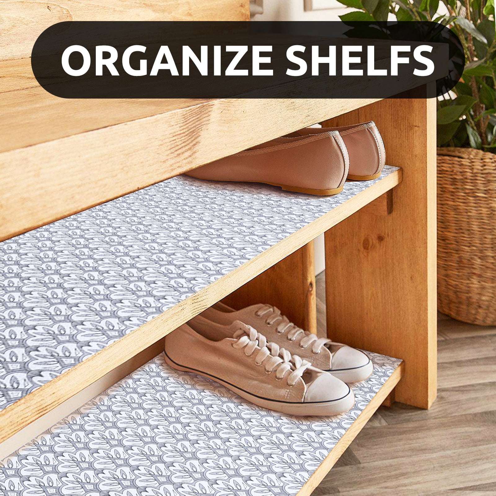 RAY STAR Shelf Liner Non Slip 18x96 Inch, Non Adhesive Drawer Liner, Waterproof Shelf Liners for Kitchen Cabinets