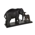 thumbnail image 6 of 20" x 11" Black Resin Walking Elephant Sculpture with Dark Brown Deer, by DecMode, 6 of 9