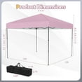 thumbnail image 3 of Gymax 10 X 10 FT Pop up Canopy Tent w/ Portable Carrying Bag 8 Stakes 4 Wind Ropes Pink, 3 of 10