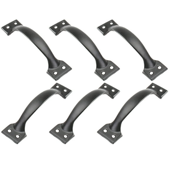 Black Vintage Door Handle for Home 6pcs Smooth Iron Pull Handles for Cabinets Wardrobes 6 Inch
