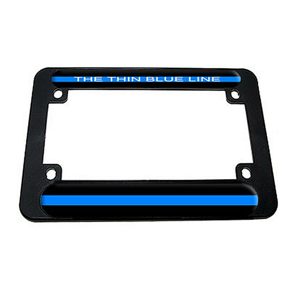 Thin Blue Line Police Motorcycle License Plate Frame