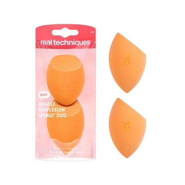 Real Techniques Miracle Complexion Sponge Makeup Sponge, 2 Count, Orange